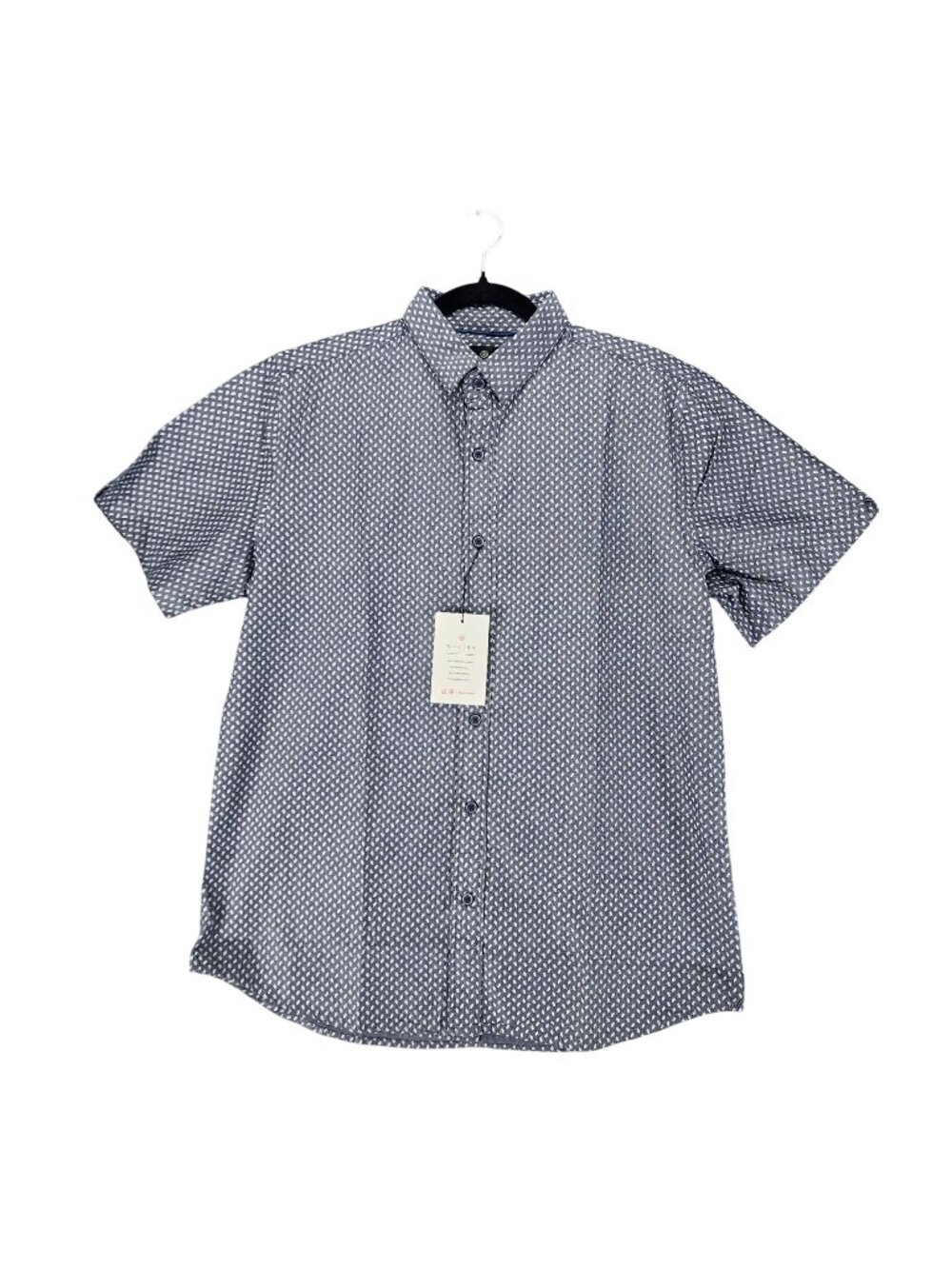 Vustra Shirt Mens Large Blue Short Sleeve Button Up *NWT*